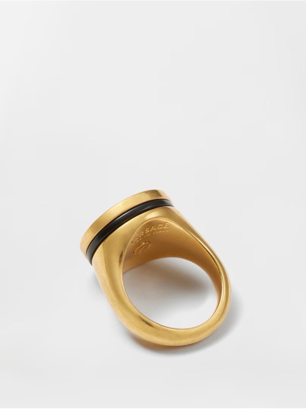 NWT Versace Gold and Black Medusa Signet Ring US 19 - Picture 3 of 3